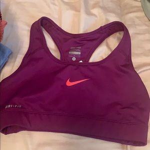 PURPLE NIKE AND UNDER ARMOUR SPORTS BRAS